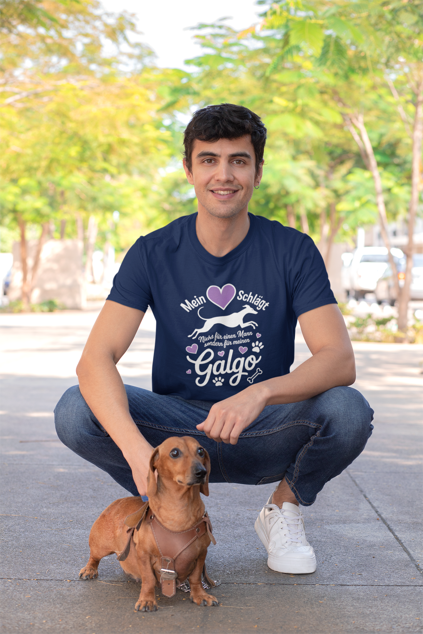 Mein Herz schlägt für mein Galgo Front - Unisex Erwachsenen Bio Creator Premium Organic T-Shirt 2.0 ST/ST