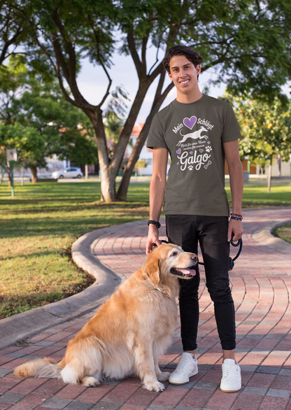 Mein Herz schlägt für mein Galgo Front - Unisex Erwachsenen Bio Creator Premium Organic T-Shirt 2.0 ST/ST