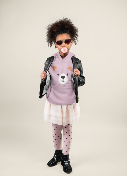 Cartoon Bären Gesicht - Hochwertiger Mittelschwerer Fleece-Hoodie für Jugendliche - Weltweit Verfügbar - GL