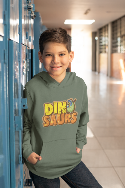 Cartoon Dinosaurier schlüpft aus Ei - Hochwertiger Mittelschwerer Fleece-Hoodie für Jugendliche - Weltweit Verfügbar - GL