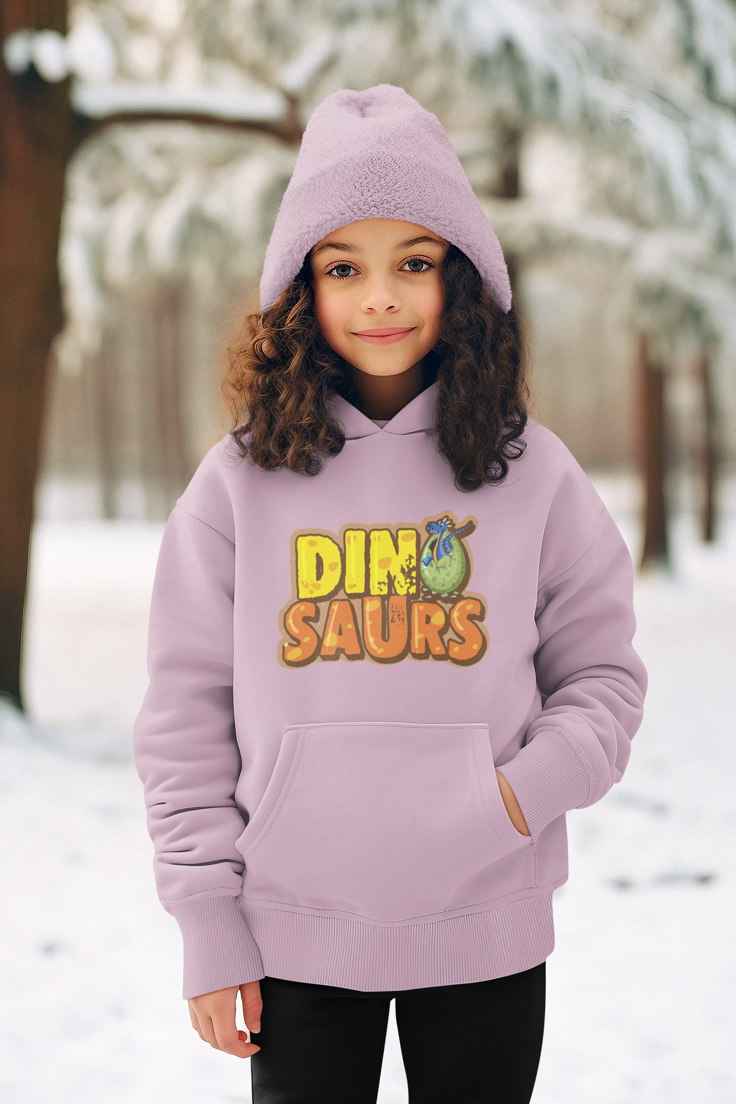 Hochwertiger Mittelschwerer Fleece-Hoodie für Jugendliche - Cartoon Dinosaurier schlüpft aus Ei - Weltweit verfügbar - GL