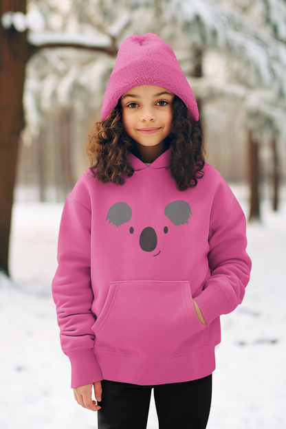 Cartoon Koala Gesicht - Hochwertiger Mittelschwerer Fleece-Hoodie für Jugendliche - Weltweit Verfügbar - GL
