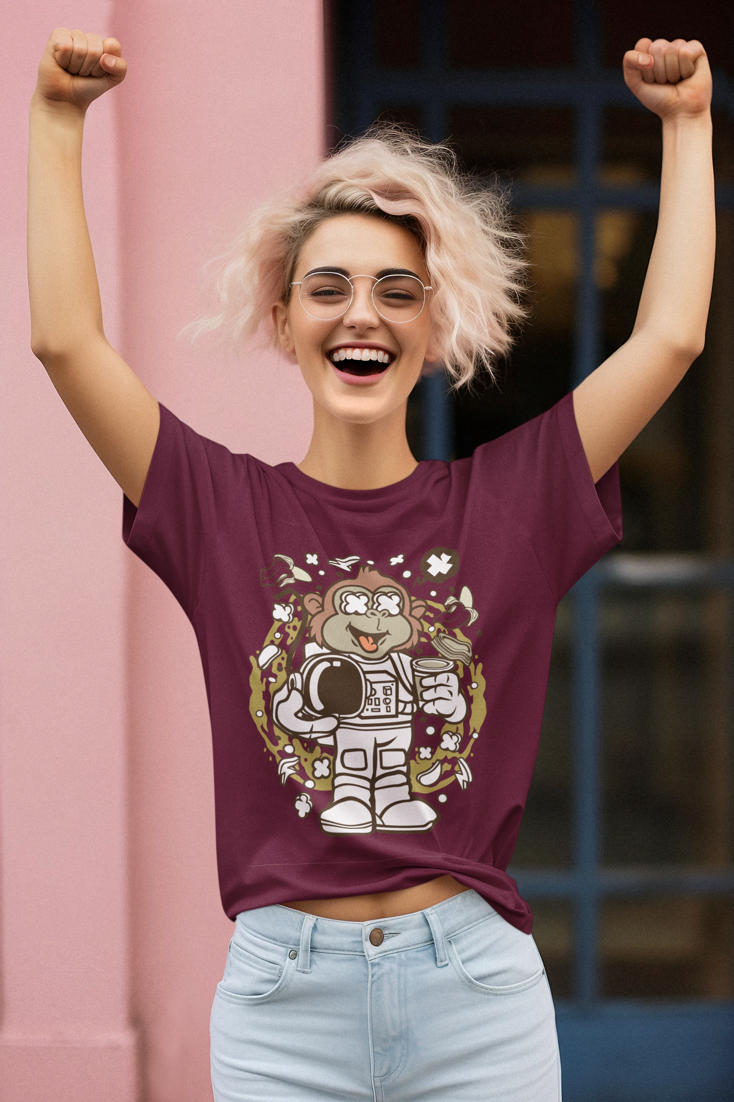 Cartoon Monkey Astronaut Creator T-Shirt SK