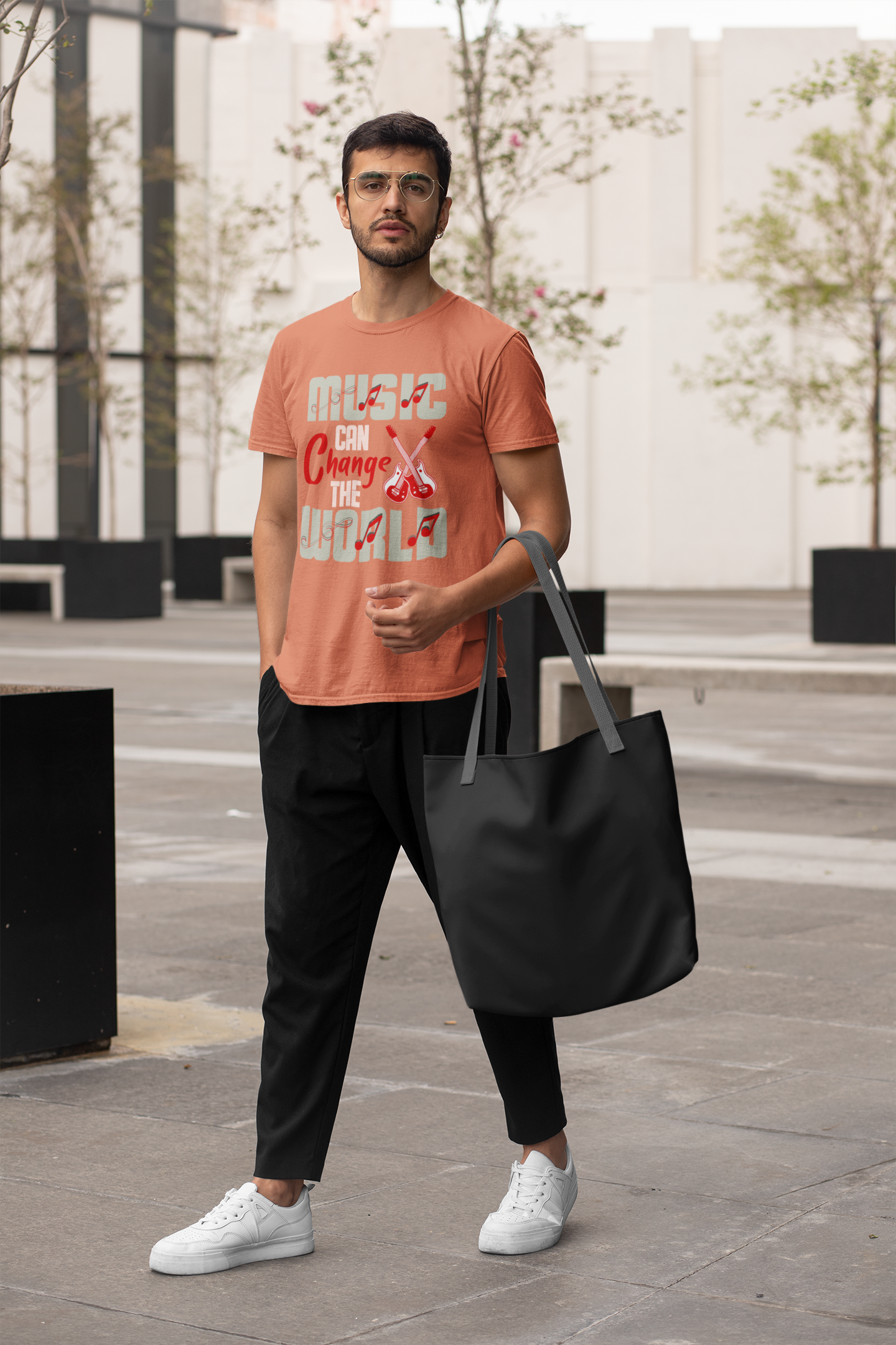 Music can Change the WORLD - Unisex Erwachsenen Bio Creator T-Shirt SH