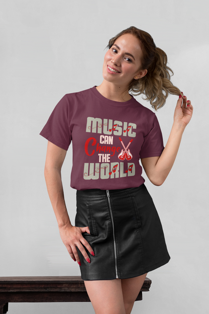 Music can Change the WORLD - Unisex Erwachsenen Bio Creator T-Shirt SH