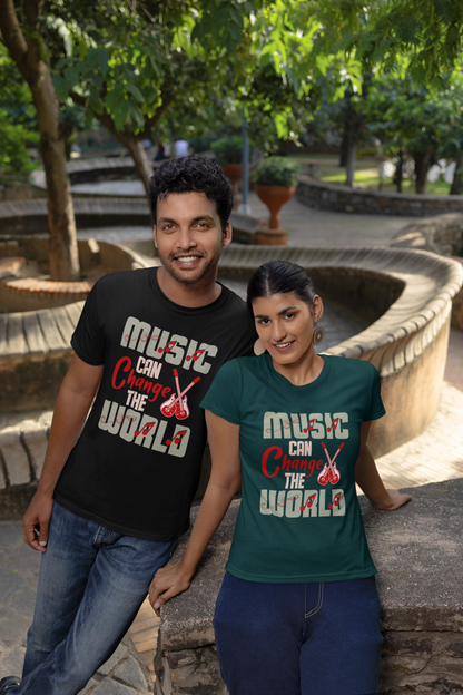 Music can Change the WORLD - Unisex Erwachsenen Bio Creator T-Shirt SH