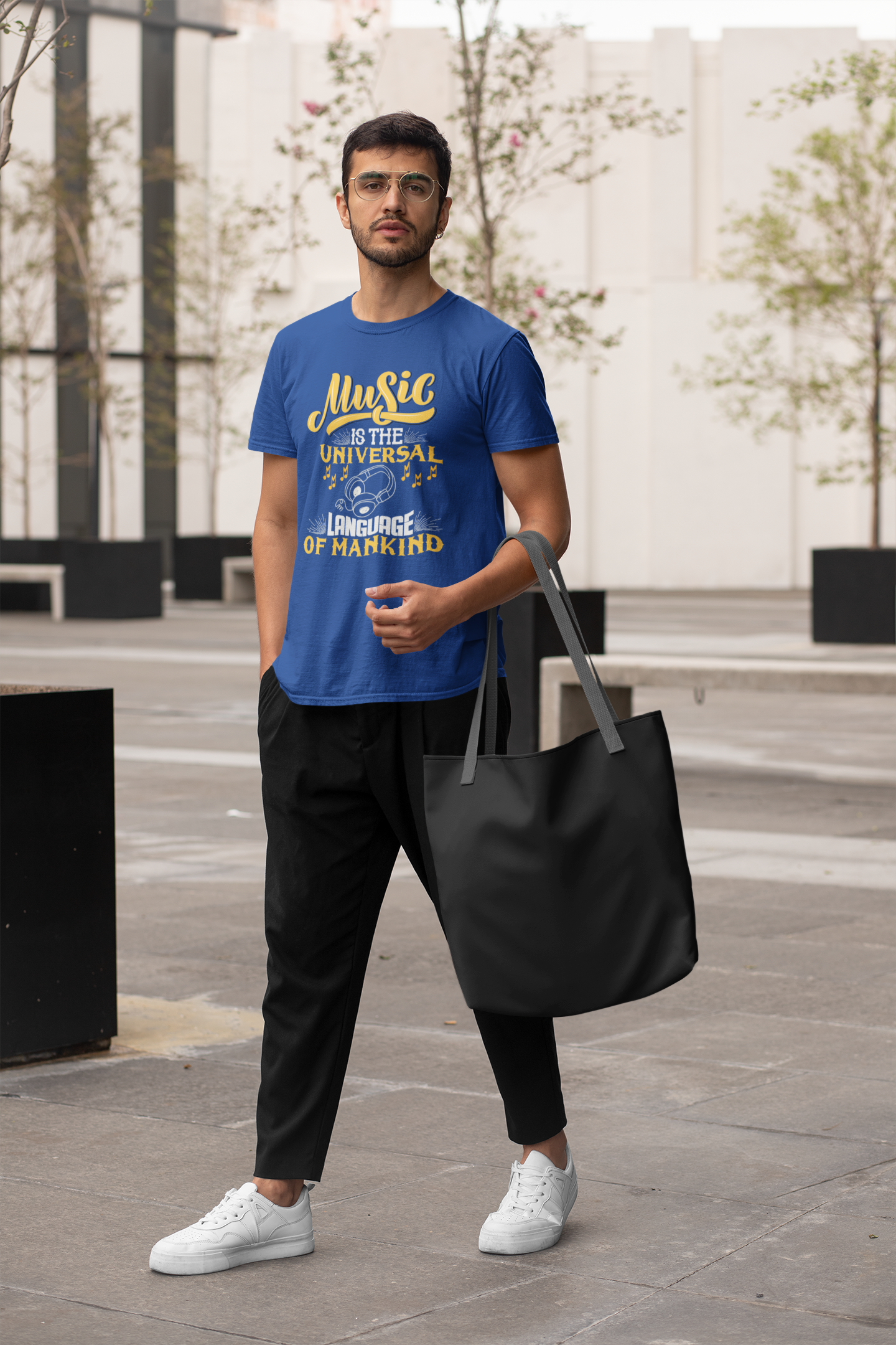 Music is the universal Language Front - Unisex Erwachsenen Bio Creator T-Shirt SH