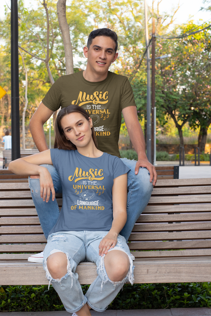 Music is the universal Language Front - Unisex Erwachsenen Bio Creator T-Shirt SH