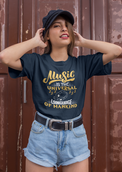 Music is the universal Language Front - Unisex Erwachsenen Bio Creator T-Shirt SH