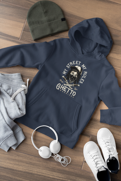 My Street My Rules Ghetto Warriors - Hochwertiger Mittelschwerer Fleece-Hoodie für Jugendliche - Weltweit Verfügbar - GL