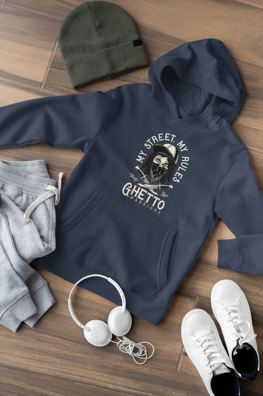 Hochwertiger Mittelschwerer Fleece-Hoodie für Jugendliche - My Street My Rules Ghetto Warriors - Weltweit verfügbar - GL