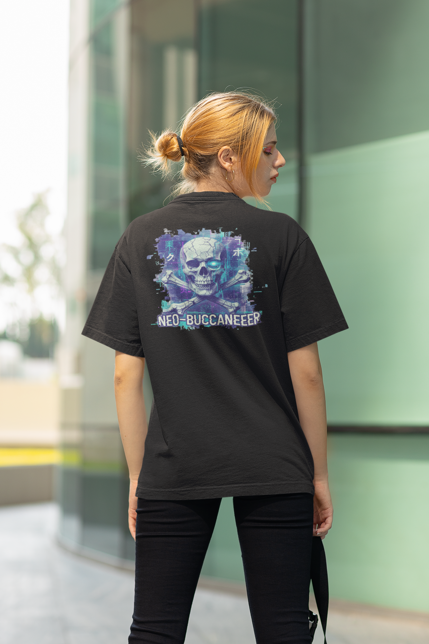 NEO-BUCCANEEER Streetwear Backprint - Freestyler Bio Oversized Unisex T-Shirt Erwachsenen SH