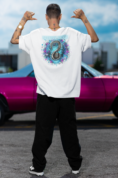 NETWORK HACKER Streetwear Backprint - Freestyler Bio Oversized Unisex T-Shirt Erwachsenen SH