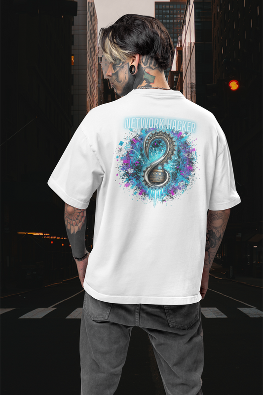 NETWORK HACKER Streetwear Backprint - Freestyler Bio Oversized Unisex T-Shirt Erwachsenen SH