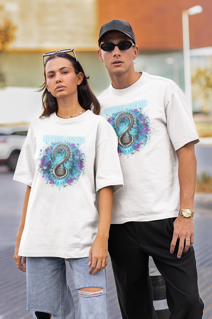 NETWORK HACKER Streetwear Frontprint - Freestyler Bio Oversized Unisex T-Shirt Erwachsenen SH