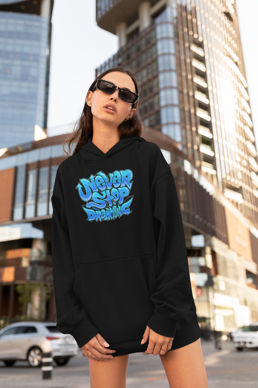 NEVER STOP DREAMING Streetwear Frontprint - Slammer Bio Oversized Unisex Hoodie Erwachsenen SH