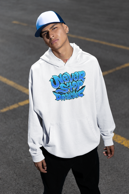 NUNCA DEJES DE SOÑAR Estampado frontal estilo streetwear - Sudadera con capucha unisex extragrande orgánica Slammer para adultos SH - Sudadera con capucha unisex extragrande orgánica 2.0