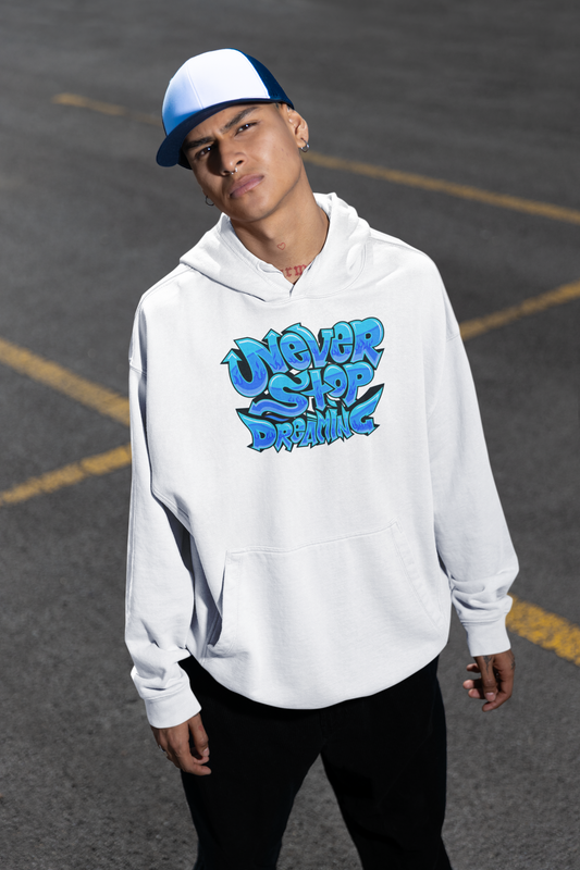 NEVER STOP DREAMING Streetwear Frontprint - Slammer Bio Oversized Unisex Hoodie Erwachsenen SH