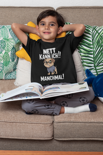 I can be nice! Sometimes! Comic Dog - Unisex Kids' Short-Sleeve T-Shirt Organic Cotton High-Quality Durable T-Shirt Kids BC SH
