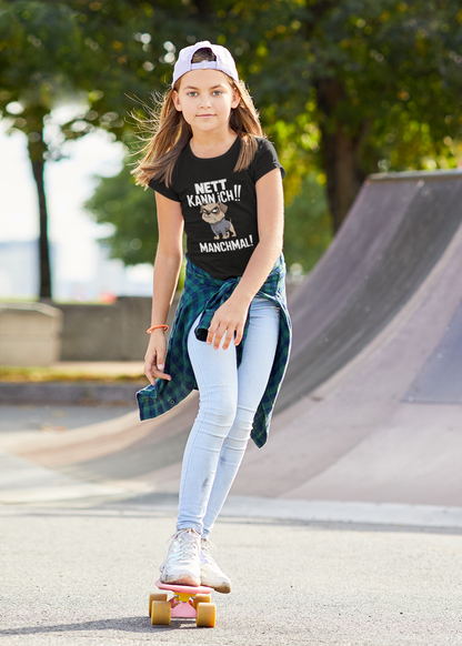 I can be nice! Sometimes! Comic Dog - Unisex Kids' Short-Sleeve T-Shirt Organic Cotton High-Quality Durable T-Shirt Kids BC SH