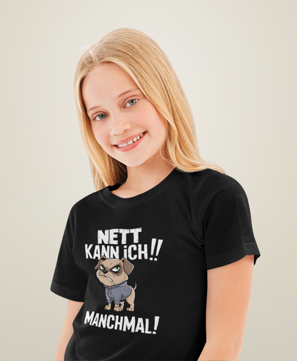I can be nice! Sometimes! Comic Dog - Unisex Kids' Short-Sleeve T-Shirt Organic Cotton High-Quality Durable T-Shirt Kids BC SH