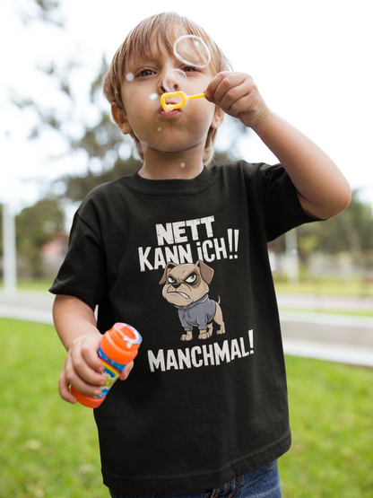 I can be nice! Sometimes! Comic Dog - Unisex Kids' Short-Sleeve T-Shirt Organic Cotton High-Quality Durable T-Shirt Kids BC SH