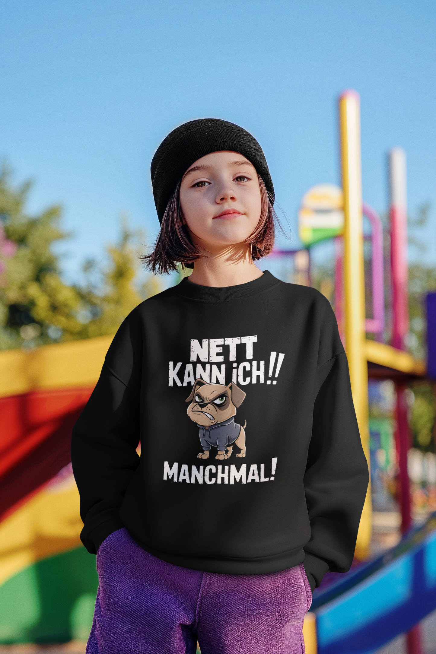 Nett kann ich! Manchmal! Comic Hund  - Mini Changer Sweatshirt ST/ST