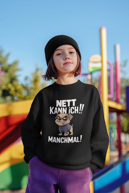Nett kann ich! Manchmal! Comic Hund  - Mini Changer Sweatshirt ST/ST