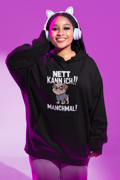 I can be nice! Sometimes! Comic Dog Slammer 2.0 Oversized Hoodie Adults - Unisex Oversized Organic Hoodie SH
