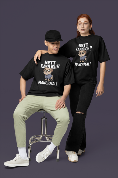 I can be nice! Sometimes! Comic Dog - Unisex Adult Freestyler Heavy Oversized Short Sleeve T-Shirt ST/St SH