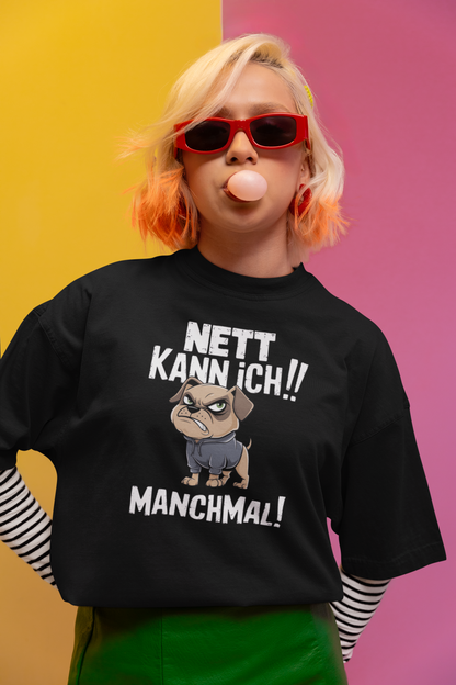 I can be nice! Sometimes! Comic Dog - Unisex Adult Freestyler Heavy Oversized Short Sleeve T-Shirt ST/St SH