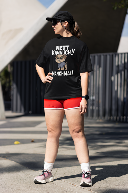 I can be nice! Sometimes! Comic Dog - Unisex Adult Freestyler Heavy Oversized Short Sleeve T-Shirt ST/St SH