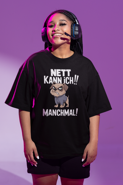 I can be nice! Sometimes! Comic Dog - Unisex Adult Freestyler Heavy Oversized Short Sleeve T-Shirt ST/St SH
