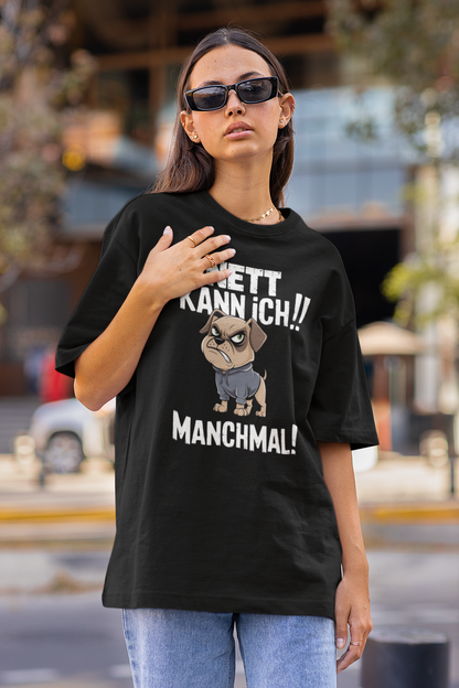 I can be nice! Sometimes! Comic Dog - Unisex Adult Freestyler Heavy Oversized Short Sleeve T-Shirt ST/St SH