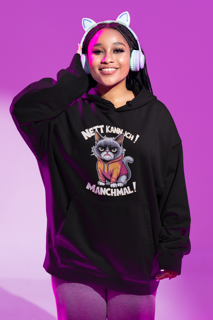 I can be nice! Sometimes! Comic Cat Slammer - Unisex Oversized Adult Organic Hoodie 2.0 SH