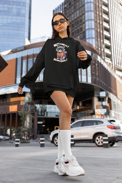 I can be nice! Sometimes! Comic Cat Slammer - Unisex Oversized Adult Organic Hoodie 2.0 SH