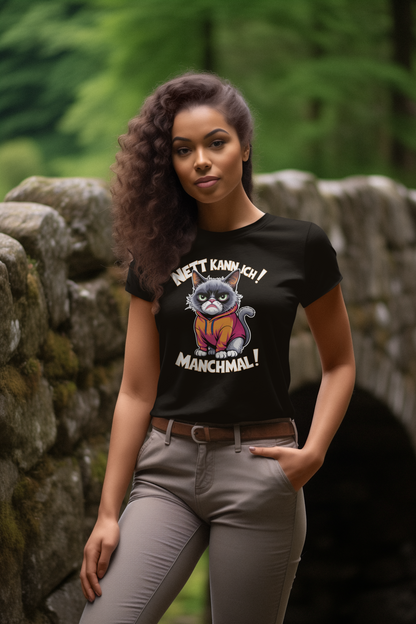 I can be nice! Sometimes! Comic Cat - Unisex Adult Organic Cotton Short Sleeve Shirt Creator T-Shirt 2.0 ST/St SH