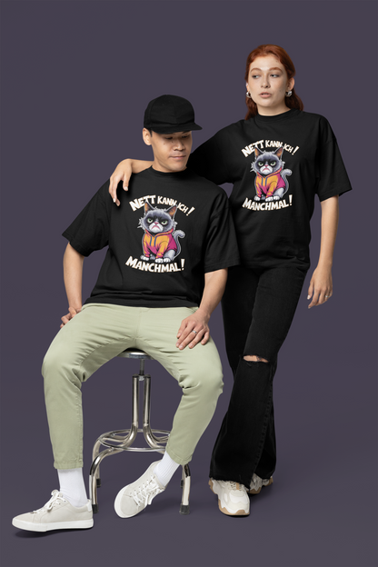 I can be nice! Sometimes! Comic Cat - Unisex Adult Freestyler Heavy Oversized Short Sleeve T-Shirt ST/St SH