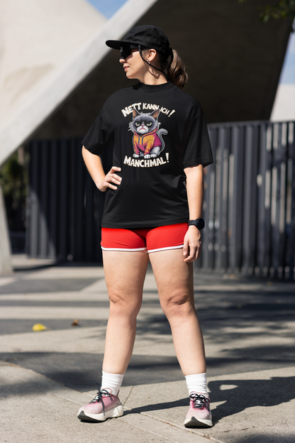 I can be nice! Sometimes! Comic Cat - Unisex Adult Freestyler Heavy Oversized Short Sleeve T-Shirt ST/St SH