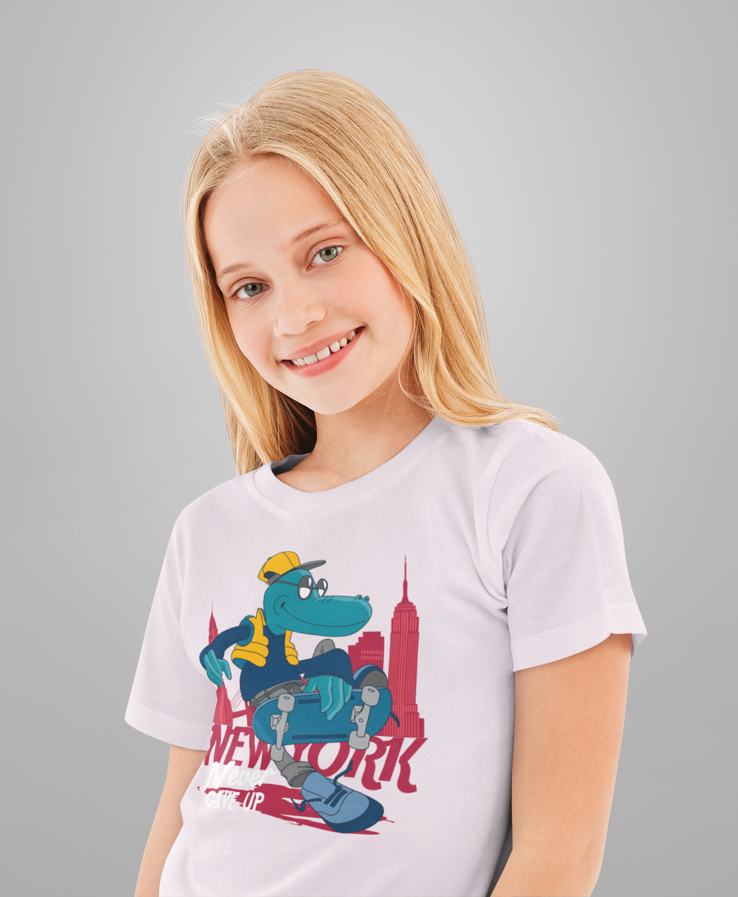 Cartoon Never give up Croco T-Shirt Kids SK