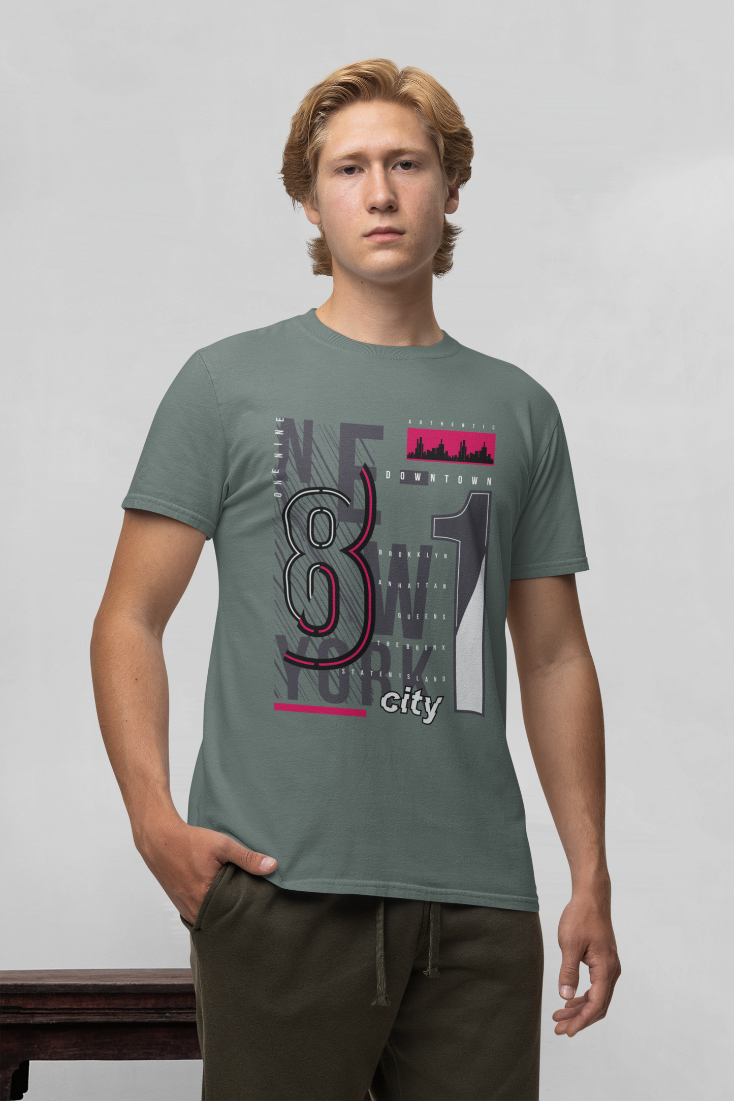 New York 1981 Front - Unisex Erwachsenen Bio Baumwolle Kurzarm Shirt Creator T-Shirt 2.0 ST/St SK