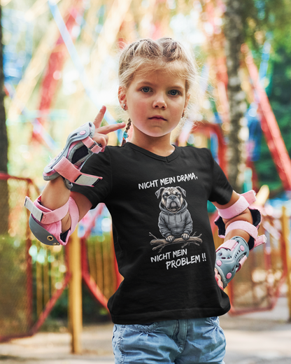 Not my drama, not my problem!! Dog - Unisex Kids' Short-Sleeve T-Shirt Organic Cotton High Quality Durable T-Shirt Kids BC SH