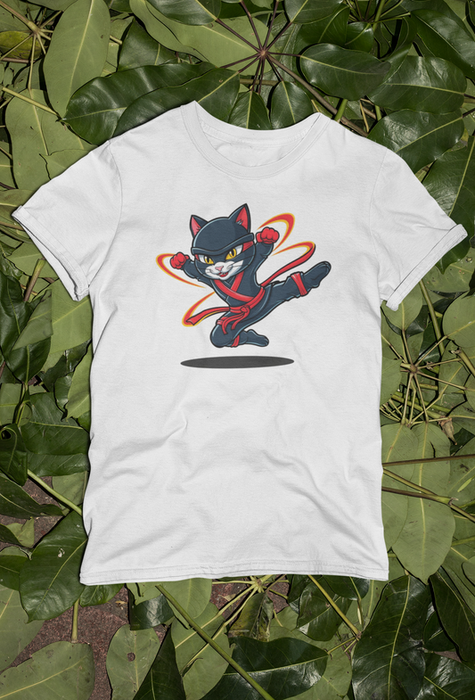 Tornado Kinder T-Shirt Kurzarm-Shirt Bio Baumwolle Hochwertig - Katze Tornado Little Ninja Hero - Mini Creator 2 T-Shirt ST/ST SH