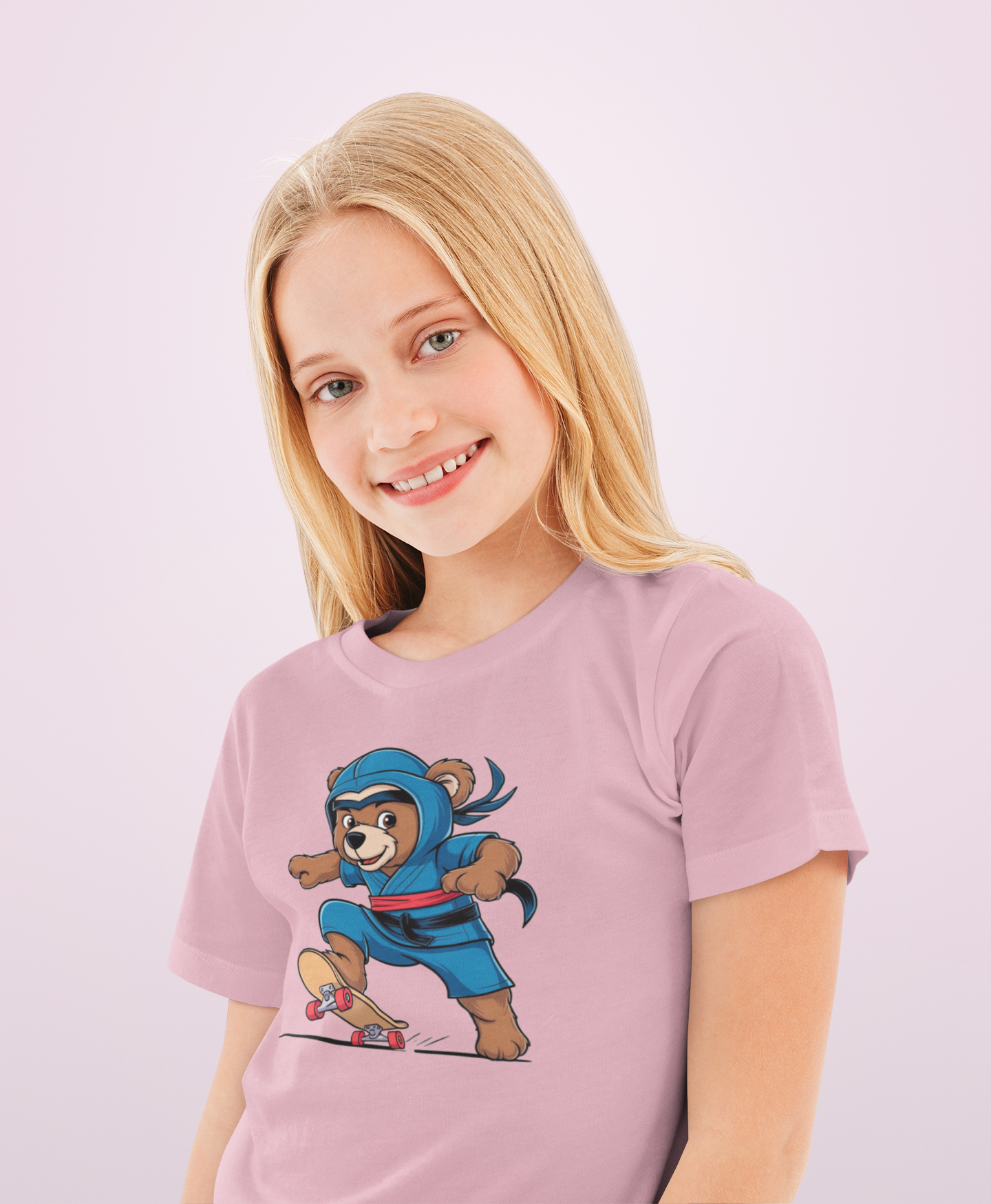 Teddy Blitz Kinder T-Shirt Kurzarm-Shirt Bio Baumwolle Hochwertig - Teddy Blitz Little Ninja Skater Hero - Mini Creator 2 T-Shirt ST/ST SH