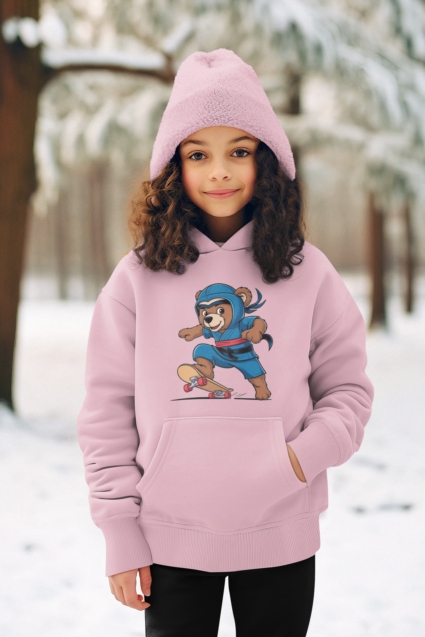 Teddy Blitz Kinder Hoodie Pullover Bio Baumwolle Hochwertig Langlebig- Teddy Blitz Little Ninja Skater Hero - Mini Cruiser 2 Hoodie ST/ST SH