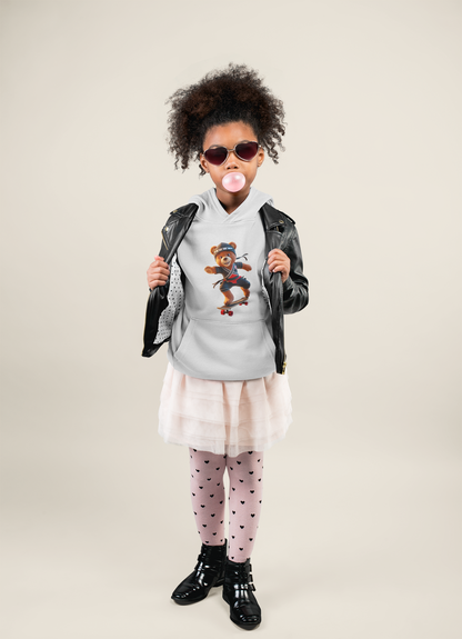 Ninja Teddy Racer Skater - Unisex Kinder Mini Cruiser Hoodie SH