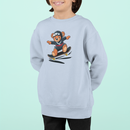 Teddy Waldi Kinder Pullover Sweatshirt Bio Baumwolle Hochwertig Langlebig - Teddy Waldi Little Ninja Skater Hero - Mini Changer 2 ST/ST SH