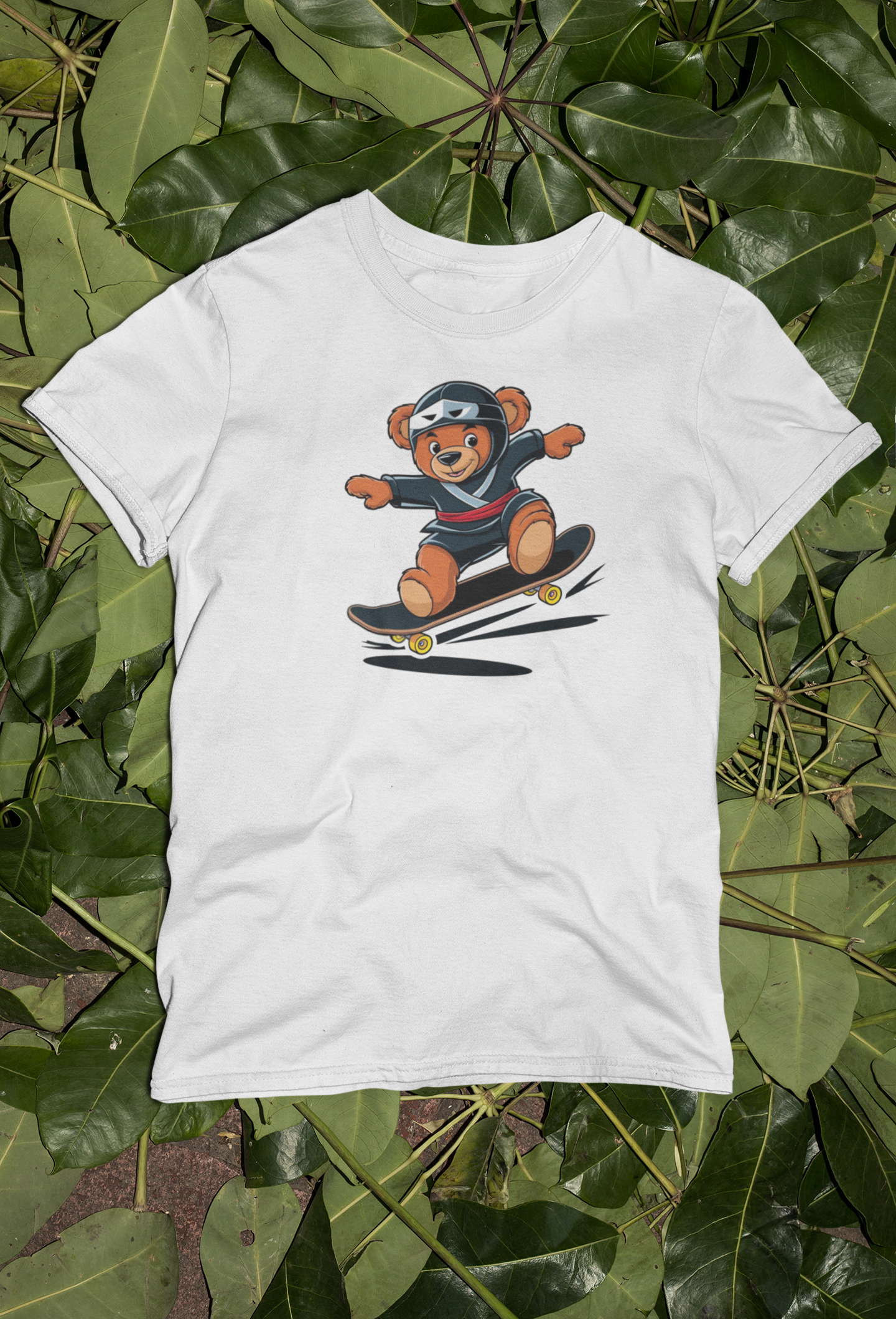 Teddy Waldi Kinder T-Shirt Kurzarm-Shirt Bio Baumwolle Hochwertig - Teddy Waldi Little Ninja Skater Hero - Mini Creator 2 T-Shirt ST/ST SH