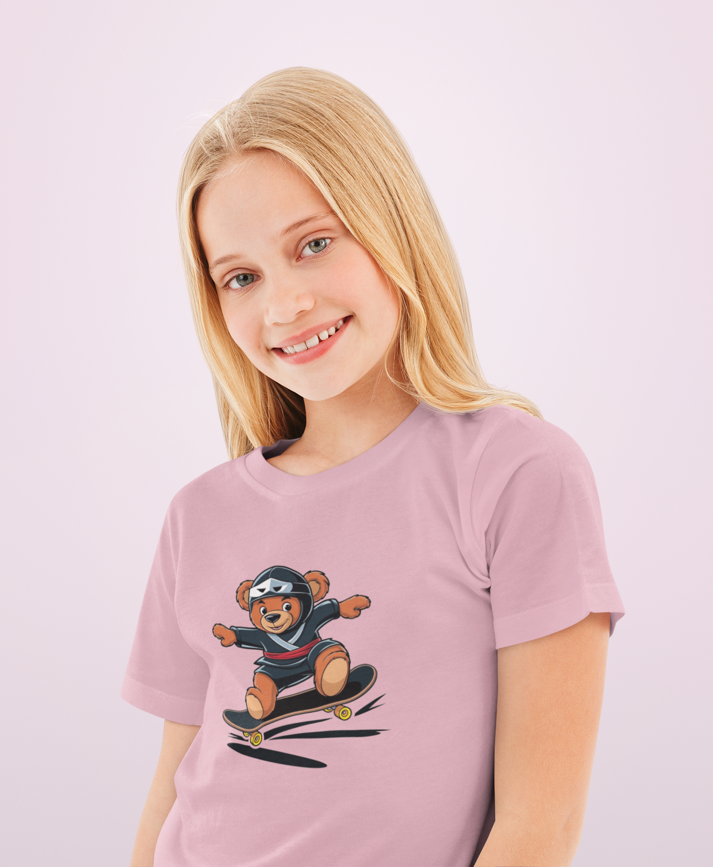 Teddy Waldi Kinder T-Shirt Kurzarm-Shirt Bio Baumwolle Hochwertig - Teddy Waldi Little Ninja Skater Hero - Mini Creator 2 T-Shirt ST/ST SH