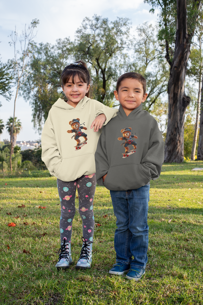 Ninja Teddy Racer Skater - Unisex Kinder Mini Cruiser Hoodie SH